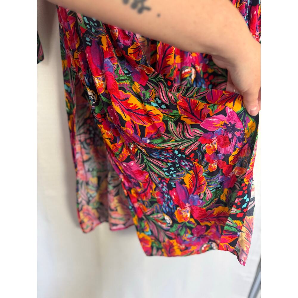 Eloquii Floral Print Puff Sleeve Duster Kimono Cover Up 18/20 - Picture 5 of 8